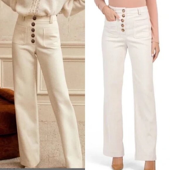 House of Harlow Corduroy Pants Button Flare Straight Leg High Rise Retro Y2K 70s - Picture 1 of 6